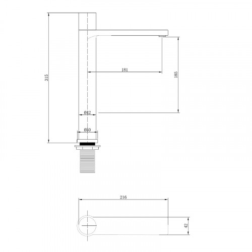 Смеситель для раковины Abber Rund AF8711B Черный матовый латунь