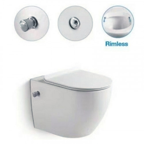 Унитаз биде SantiLine SL-5002SM-BD подвесной Белый с сиденьем Микролифт фаянс подвесной