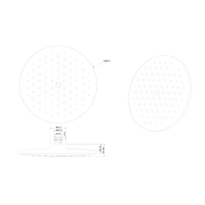 Верхний душ Bravat Built-in P70253BW-ENG Черный матовый пластик на стену