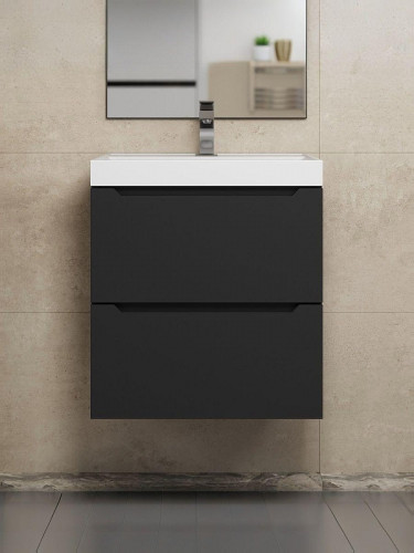Тумба с раковиной Uperwood Tanos 50 29111020235 подвесная цвет Черный матовый