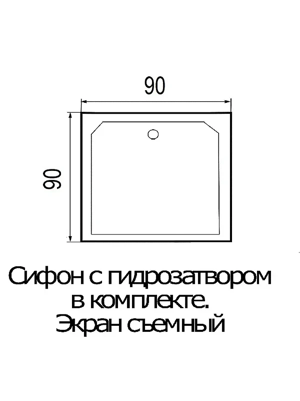 Акриловый поддон для душа Wemor 90х90х38 10000002983 цвет Белый