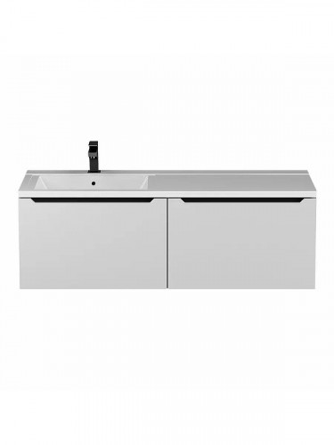 Тумба под раковину Uperwood Tanos 120 L 291020264 подвесная цвет Белый матовый Графит матовый