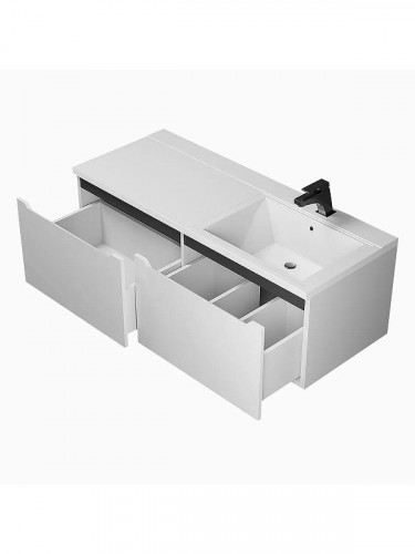 Тумба под раковину Uperwood Tanos 120 L 291020264 подвесная цвет Белый матовый Графит матовый