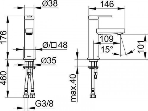 Смеситель для раковины Keuco IXMO Flat 59502013100 цвет Хром