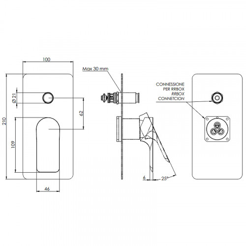 Смеситель для душа Remer Infinity I09KBNO Черный матовый латунь встраиваемый