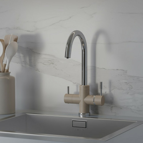 Смеситель для кухни Paini Cox 7872643CR3V11L2KM Бежевый матовый Хром