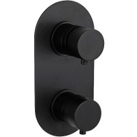 Смеситель для душа Remer Minimal Thermo NT93KBCFP с термостатом Черный хром брашированный латунь встраиваемый