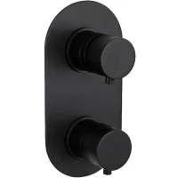 Смеситель для душа Remer Minimal Thermo NT93KBCFP с термостатом Черный хром брашированный латунь встраиваемый