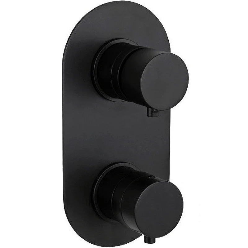 Смеситель для душа Remer Minimal Thermo NT93KBCFP с термостатом Черный хром брашированный латунь встраиваемый