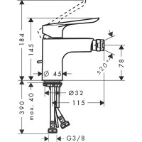 Смеситель для биде Hansgrohe Logis E 71232000 Хром латунь