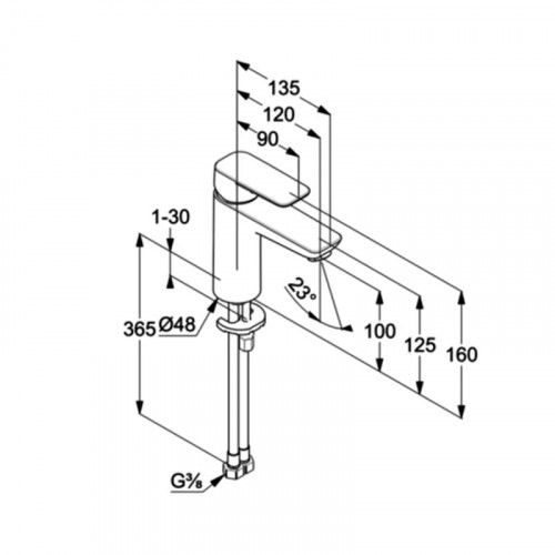 Смеситель для раковины Kludi Pure Style 402923975 Черный матовый латунь