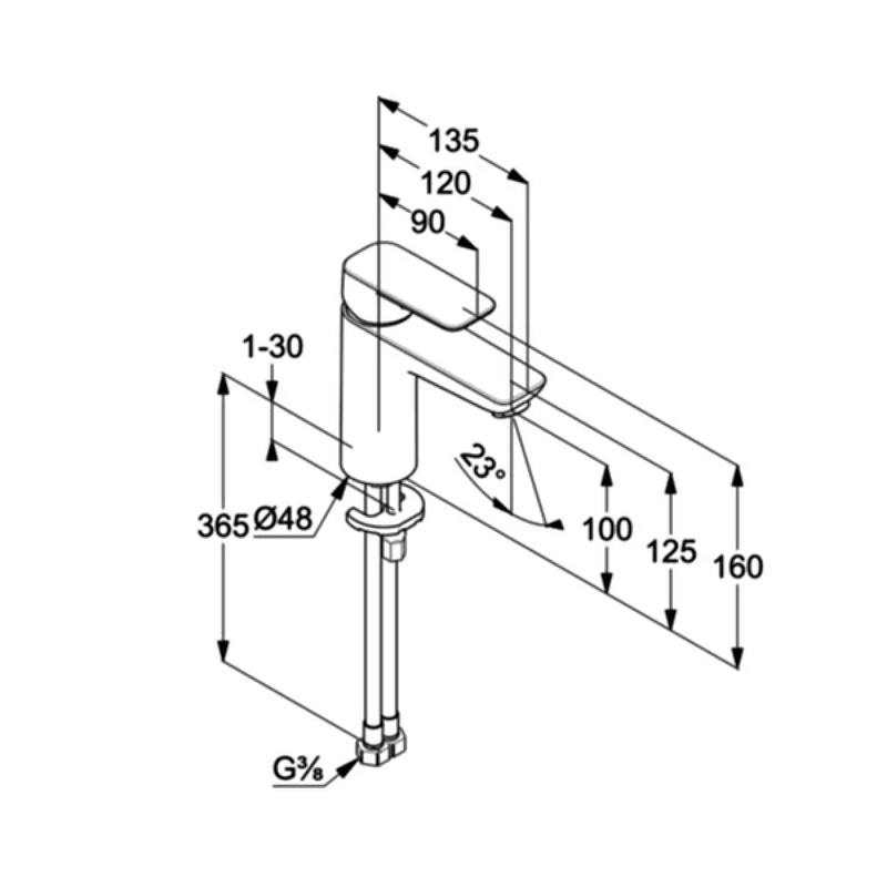 Смеситель для раковины Kludi Pure Style 402923975 Черный матовый латунь