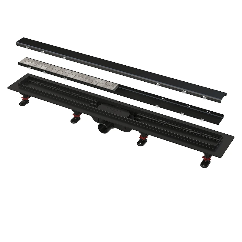 Душевой лоток Alcaplast APZ19BLACK-850 с решеткой цвет Черный матовый / под плитку