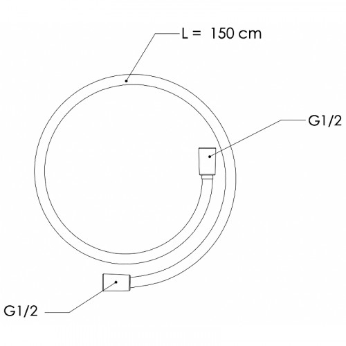 Душевой шланг Remer SS332CN150 Нержавеющая сталь пластик