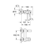 Смеситель для ванны Grohe Concetto 32211001 Хром латунь на стену