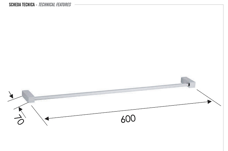 Полотенцедержатель Remer SQ SQ30CR цвет Хром