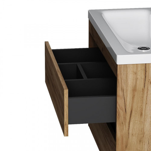 Тумба с раковиной AM.PM Pulse 75 M91-FHX0752OF-WCC0752WG подвесная цвет Дерево текстурированное