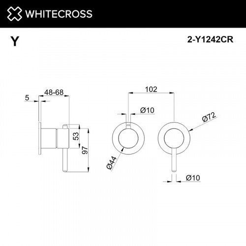 Смеситель для душа Whitecross Y chrome 2-Y1242CR цвет Хром