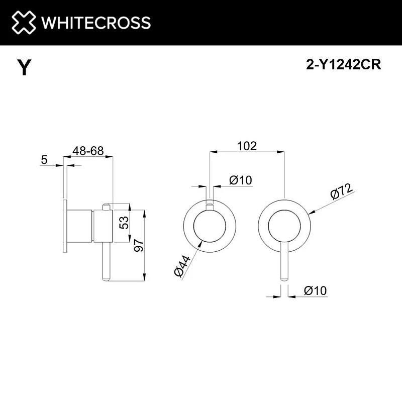 Смеситель для душа Whitecross Y chrome 2-Y1242CR цвет Хром