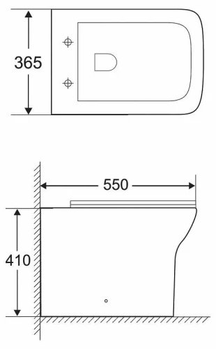 Унитаз BelBagno Romano BB248CBR приставной без сиденья фаянс приставной