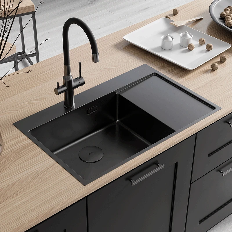 Кухонная мойка Lemark Kezadra 780L 9932152 цвет Черный матовый