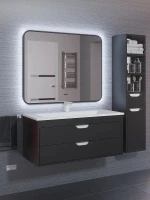 Зеркало Uperwood Modul 80 3049345672 с подсветкой цвет Черный с сенсорным выключателем и подогревом