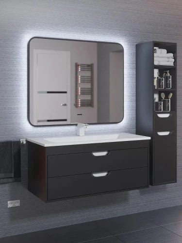 Зеркало Uperwood Modul 80 3049345672 с подсветкой цвет Черный с сенсорным выключателем и подогревом