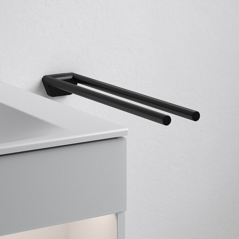 Полотенцедержатель Keuco Collection Reva 12818 370000 двойной Черный матовый