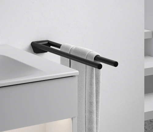 Полотенцедержатель Keuco Collection Reva 12818 370000 двойной Черный матовый