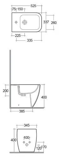 Биде Kludi Resa C 28BIB0243 цвет Белый глянцевый