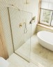 Душевая перегородка Maybah Glass MGD-695-3у 790x1950 в узком профиле Золото стекло прозрачное