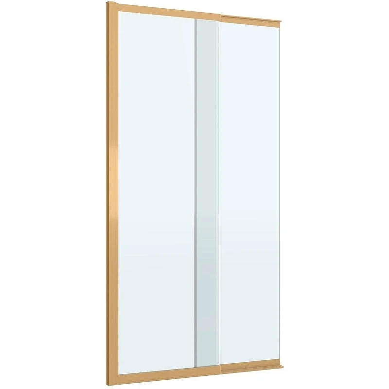 Шторка на ванну Cezares Slider 90 SLIDER-FIX-VF-11-90/150-C-BORO профиль Брашированное золото стекло прозрачное