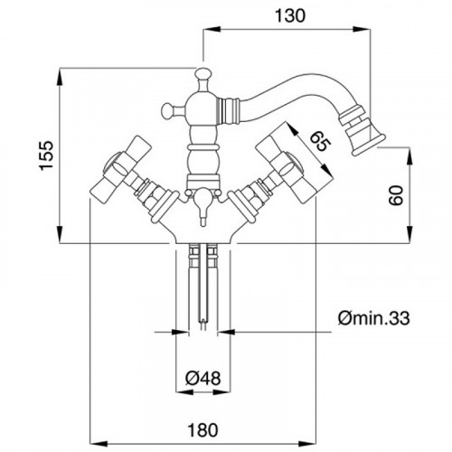 Смеситель для биде Migliore Princeton 19365 Состаренный хром латунь