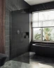 Душевая перегородка Maybah Glass MGD-694-5ш 890x1950 в широком профиле Хром матовый стекло графитовое матовое
