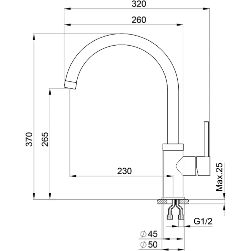 Смеситель для кухни Point PN3101W Белый Хром латунь