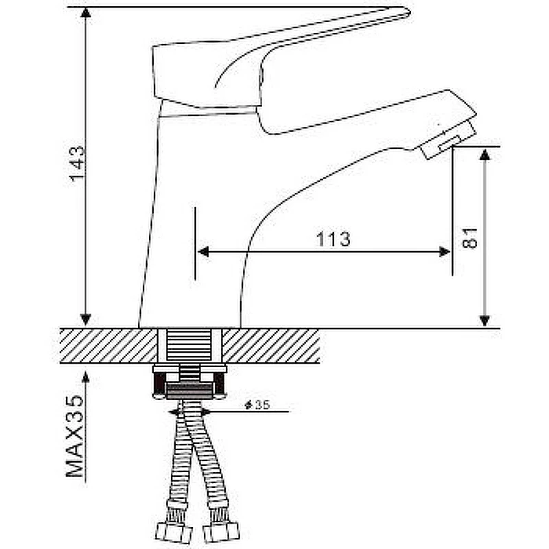 Смеситель для раковины Gappo G36 G1036 Хром латунь