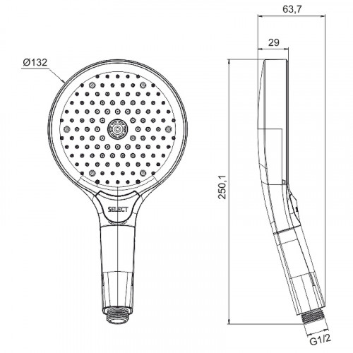 Ручной душ Whitecross Y chrome TOP-CR Хром