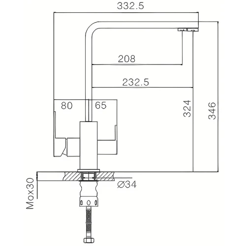 Смеситель для кухни Haiba HB76803-7 Черный матовый нержавеющая сталь