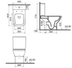 Унитаз компакт Vitra Integra Square Open-Back 9833B003-7205 с бачком и сиденьем Микролифт фарфор напольный