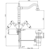 Смеситель для раковины Cezares First-LS2-03/24-Bi Золото 24 карат латунь