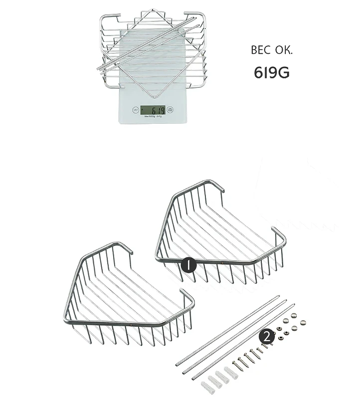 Полка корзина Frap F335-1 угловая Хром