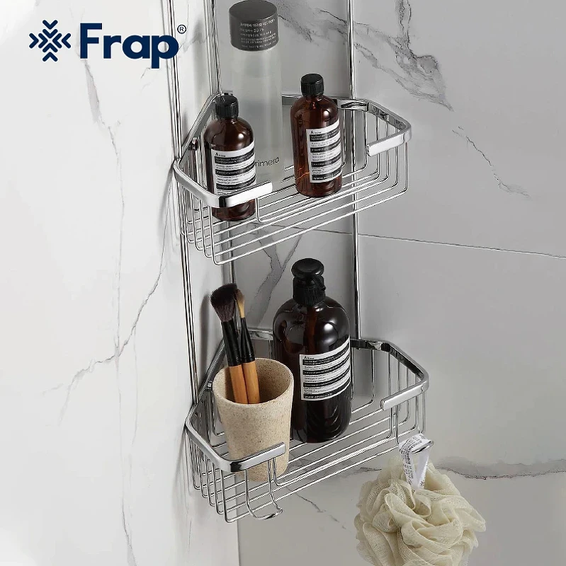 Полка корзина Frap F335-1 угловая Хром