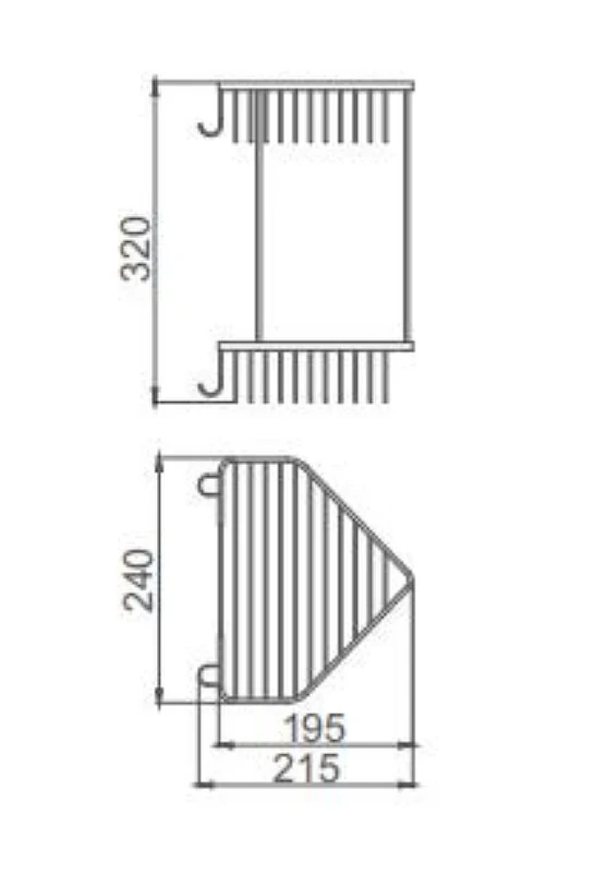 Полка корзина Frap F335-1 угловая Хром