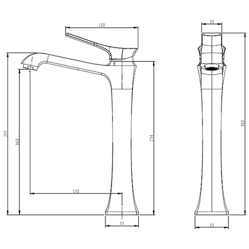 Смеситель для раковины Comforty FC066B-CCT 00-00004521 Хром латунь