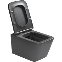 Унитаз SantiLine SL-5007DG подвесной Серый матовый с сиденьем Микролифт фаянс подвесной