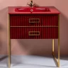 Тумба под раковину Boheme Armadi Art Monaco 80 866-080-RG Бордо глянец Золото МДФ / ЛДСП