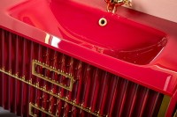 Тумба под раковину Boheme Armadi Art Monaco 80 866-080-RG Бордо глянец Золото МДФ / ЛДСП