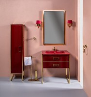 Тумба под раковину Boheme Armadi Art Monaco 80 866-080-RG Бордо глянец Золото МДФ / ЛДСП