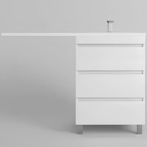 Тумба под раковину Style Line Даллас Леон 120 Люкс Plus СС-00002439 Белая МДФ / ЛДСП