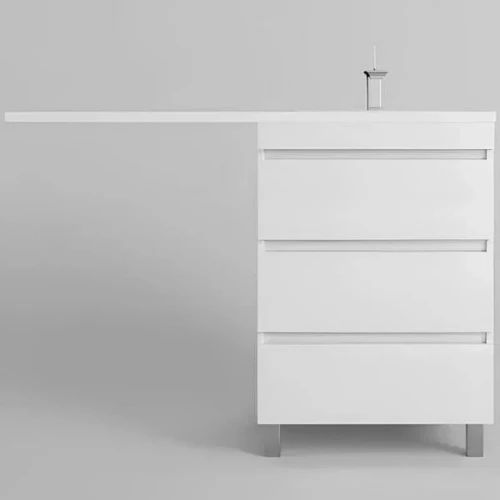 Тумба под раковину Style Line Даллас Леон 120 Люкс Plus СС-00002439 Белая МДФ / ЛДСП